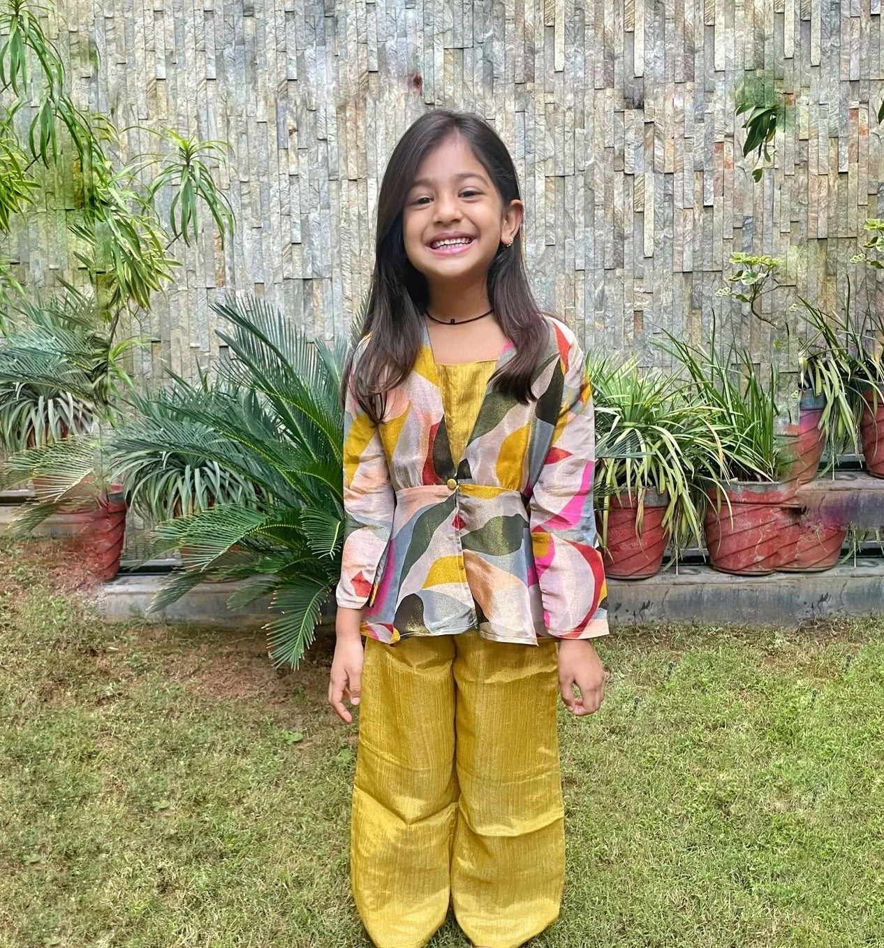 Crop Top, Pants with Shrug and Poncho